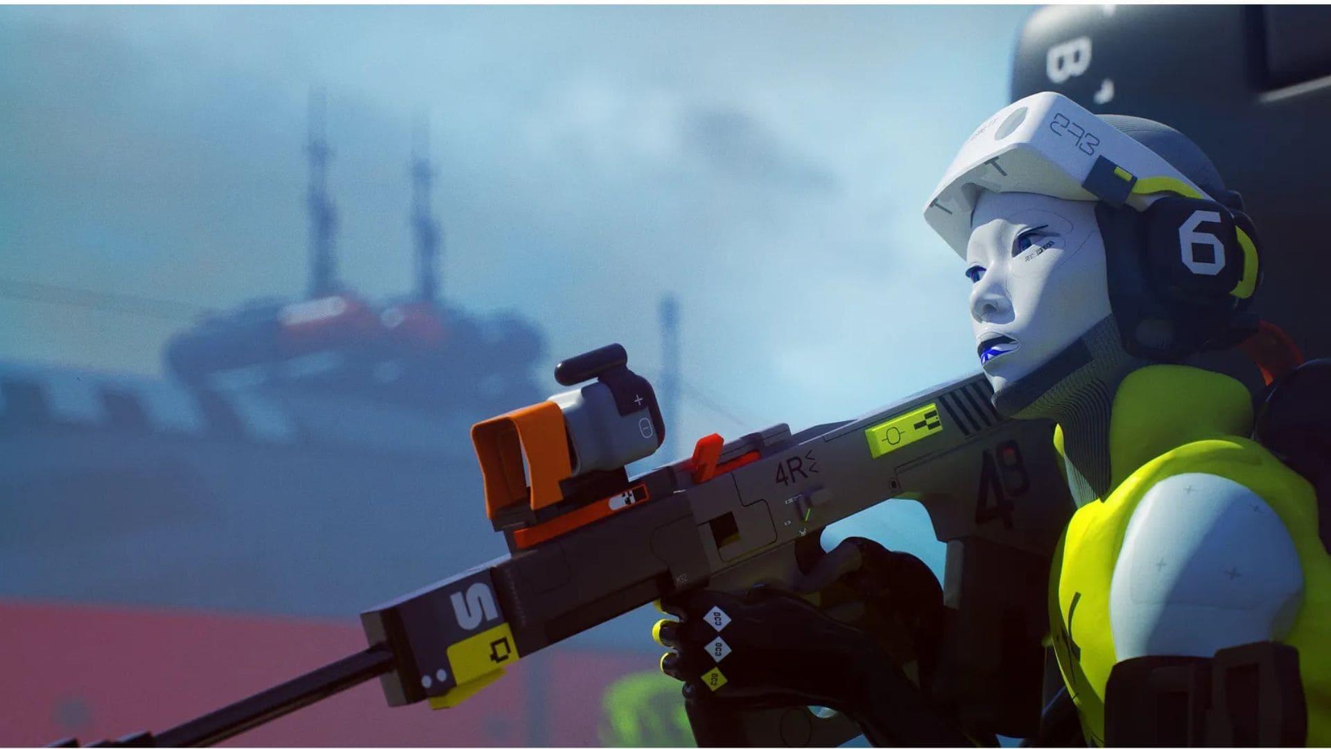 Εικόνα από το Marathon της Bungie, με έναν από τους ήρωες του παιχνιδιού